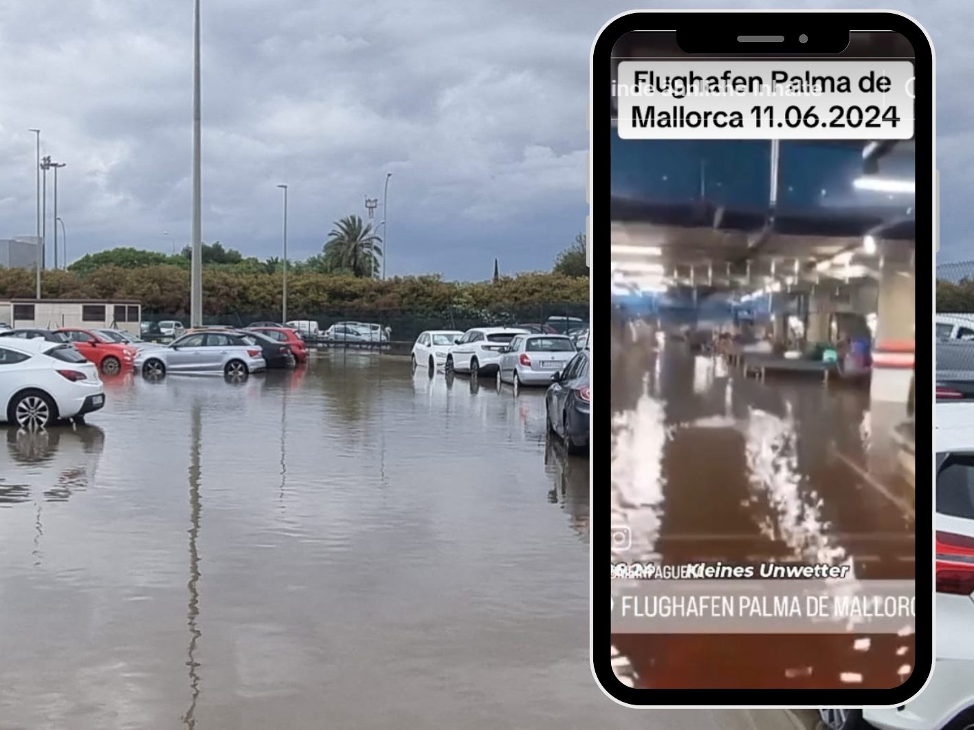 Der Flughafen auf Mallorca stand komplett unter Wasser.