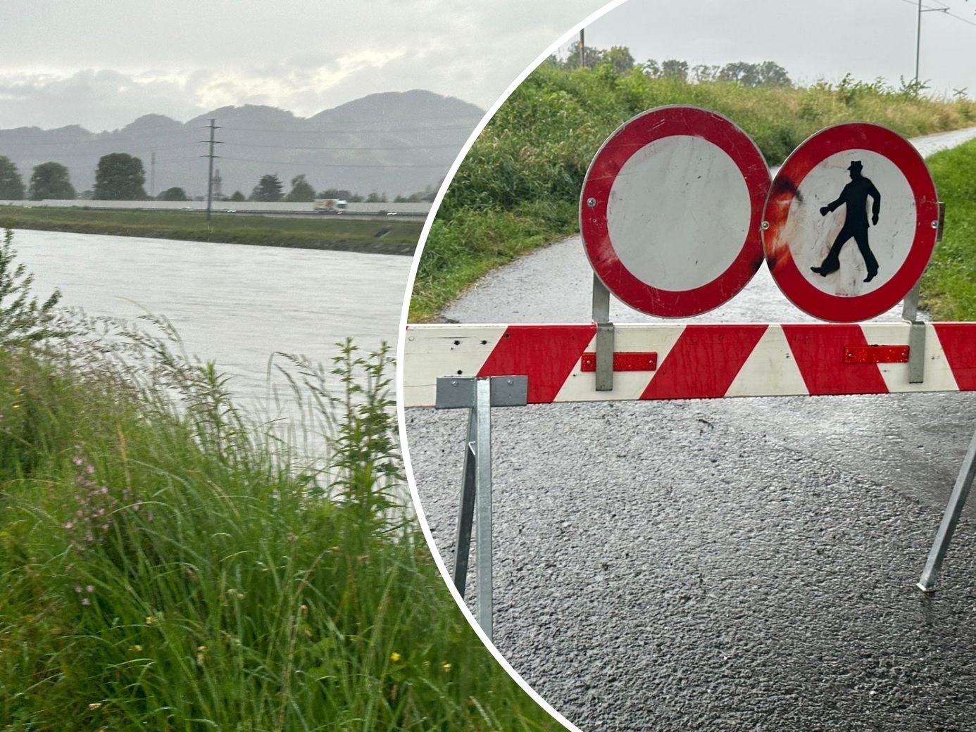 Aktuell werden Sperrungen der Rheinvorländer ab der Wiesenrainbrücke im Widnau/ Lustenau flussabwärts vorbereitet.