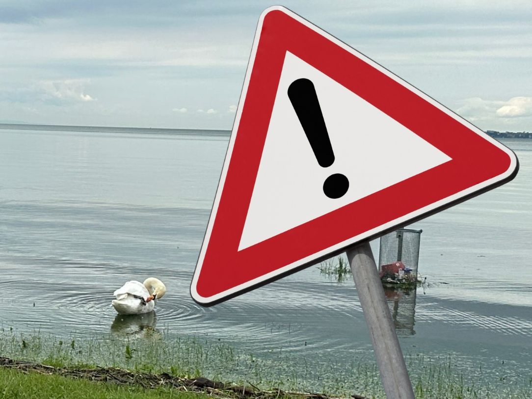 Der Pegelstand des Bodensees war nach Angaben des Portals von Montag auf Dienstag um weitere vier Zentimeter gestiegen. (Symbolbild)