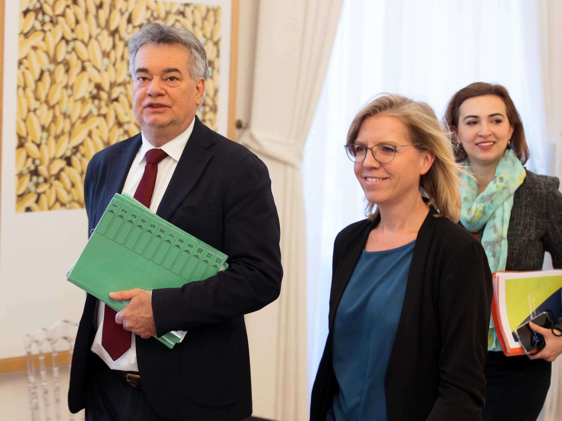 Kogler, Gewessler und Zadic präsentierten ihren Wasserschutz-Plan.