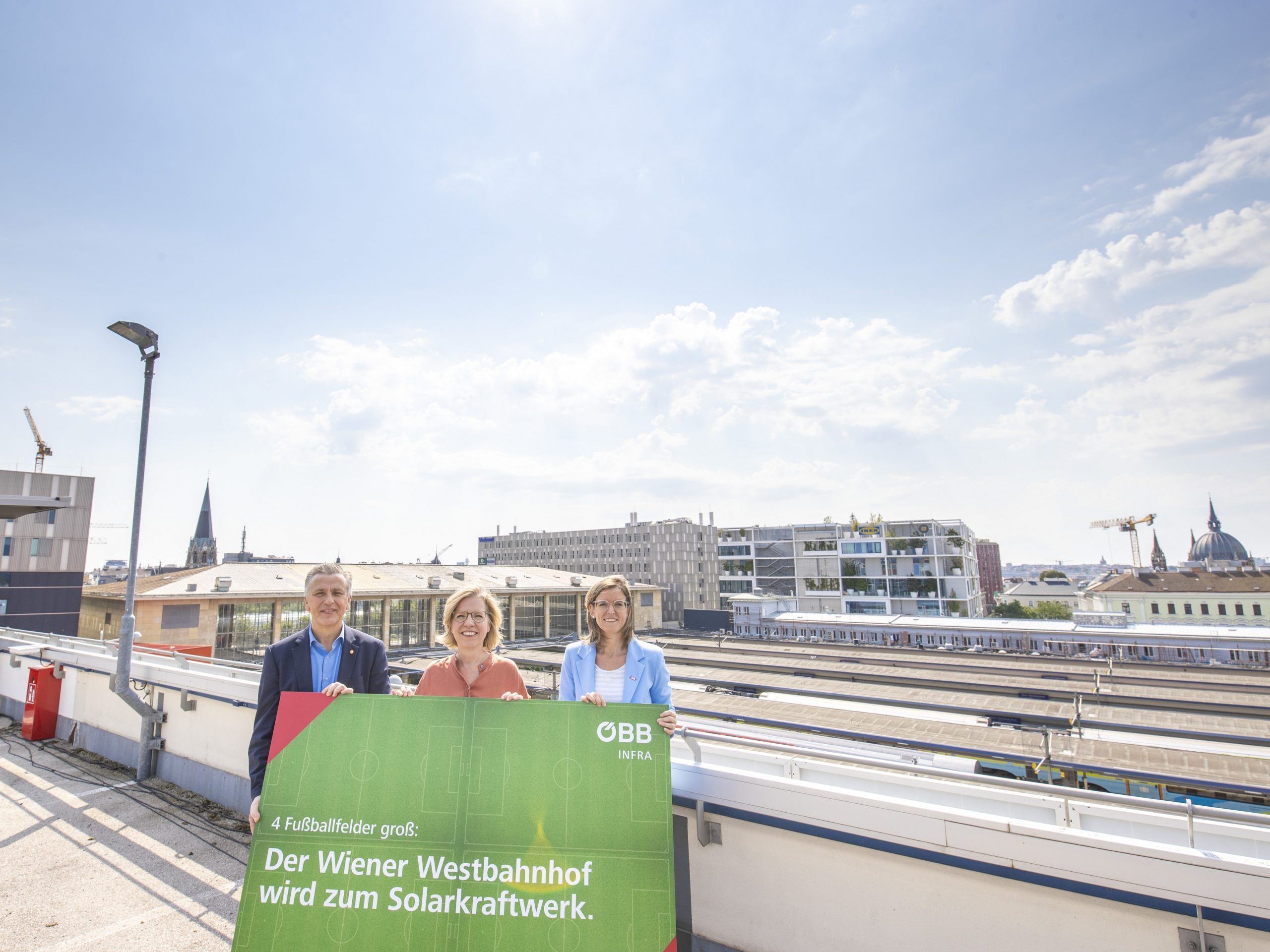 Inbetriebnahme der Westbahnhof-Photovoltaikanlage 2030 geplant. Inbetriebnahme der Westbahnhof-Photovoltaikanlage 2030 geplant.