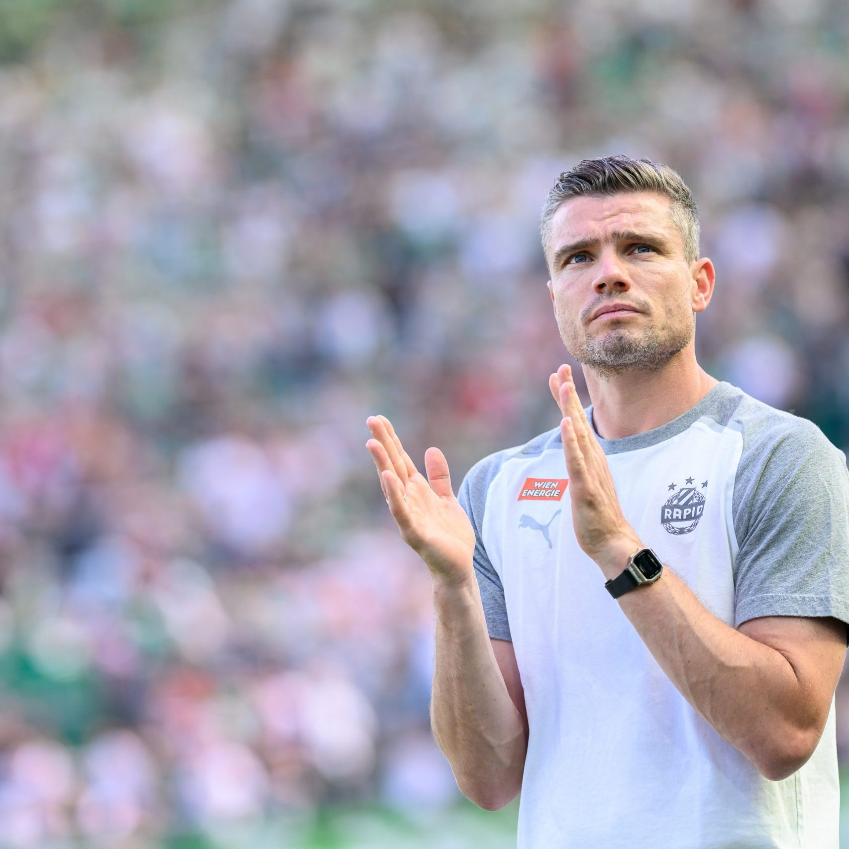 Rapid Wien - im Bild Trainer Klauß - muss in der Qualifikation für die Fußball-Europa-League gegen Wisla Krakau ran.