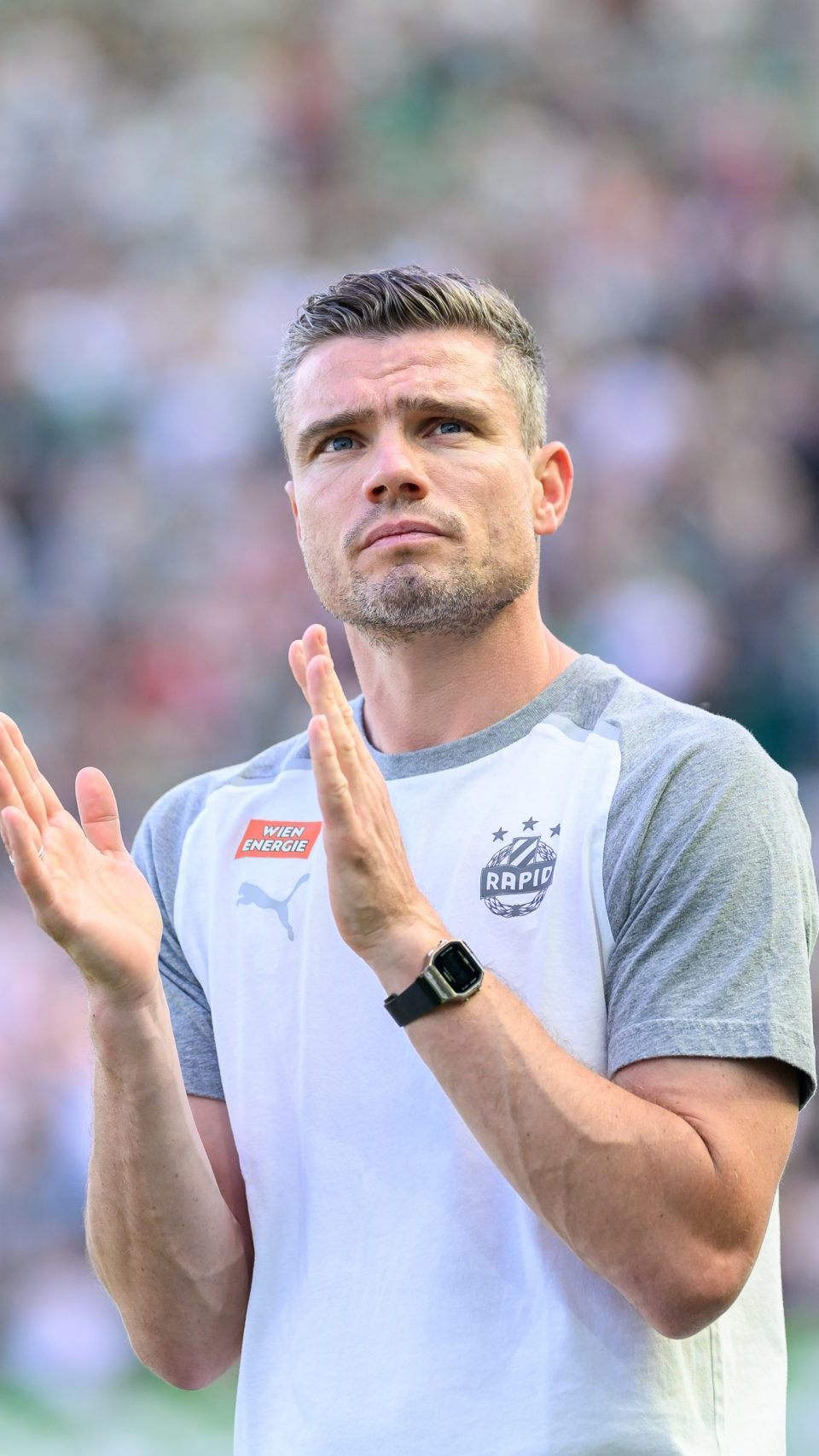 Rapid Wien - im Bild Trainer Klauß - muss in der Qualifikation für die Fußball-Europa-League gegen Wisla Krakau ran.