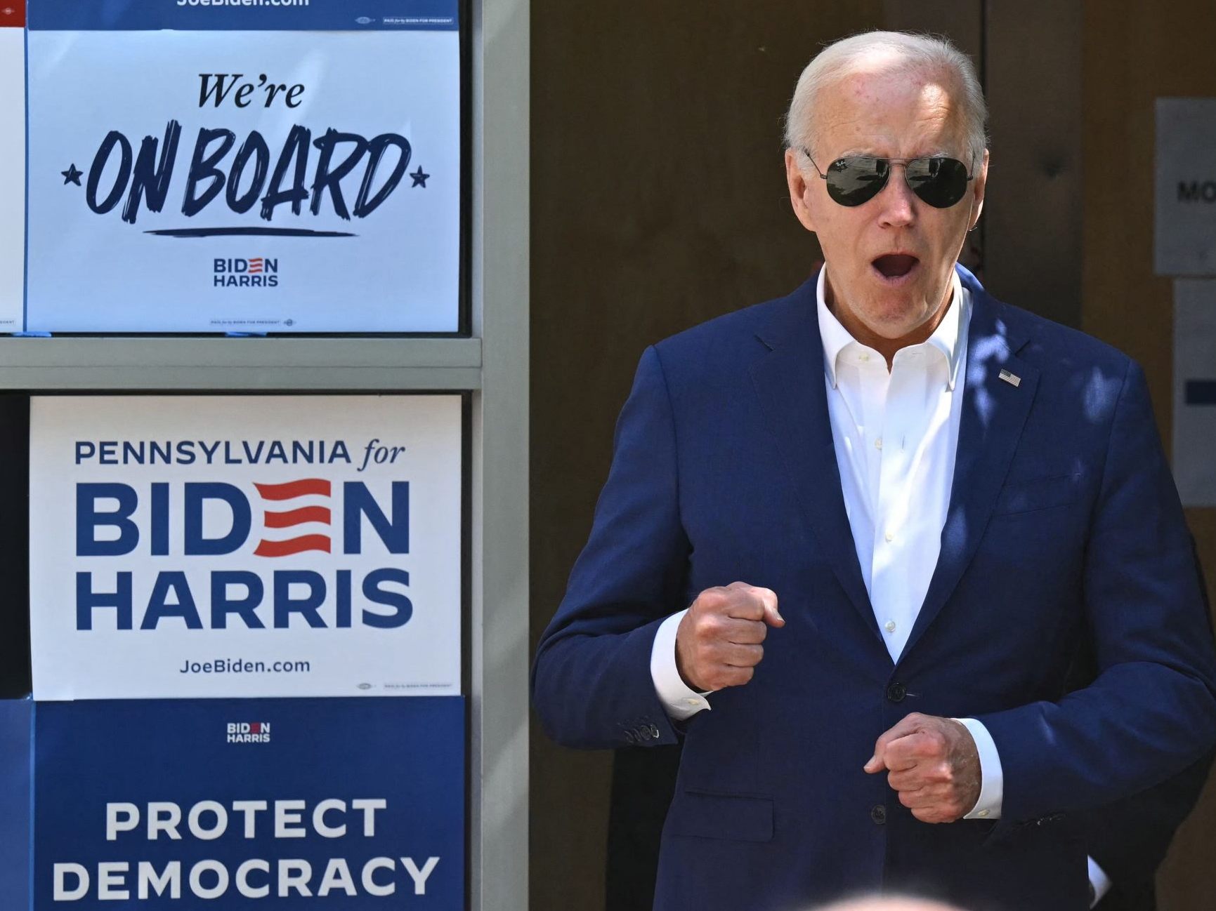 US-Präsident Biden spricht vor Anhängern in Harrisburg. US-Präsident Biden spricht vor Anhängern in Harrisburg.