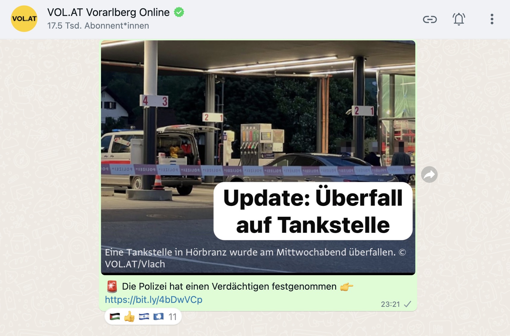 WhatsApp Nachrichten VOL.AT Channel