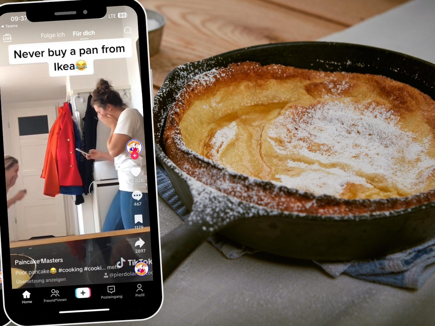 Ein missglückter Pancake-Wurf führt zu einem unerwarteten Zwischenfall in der Küche