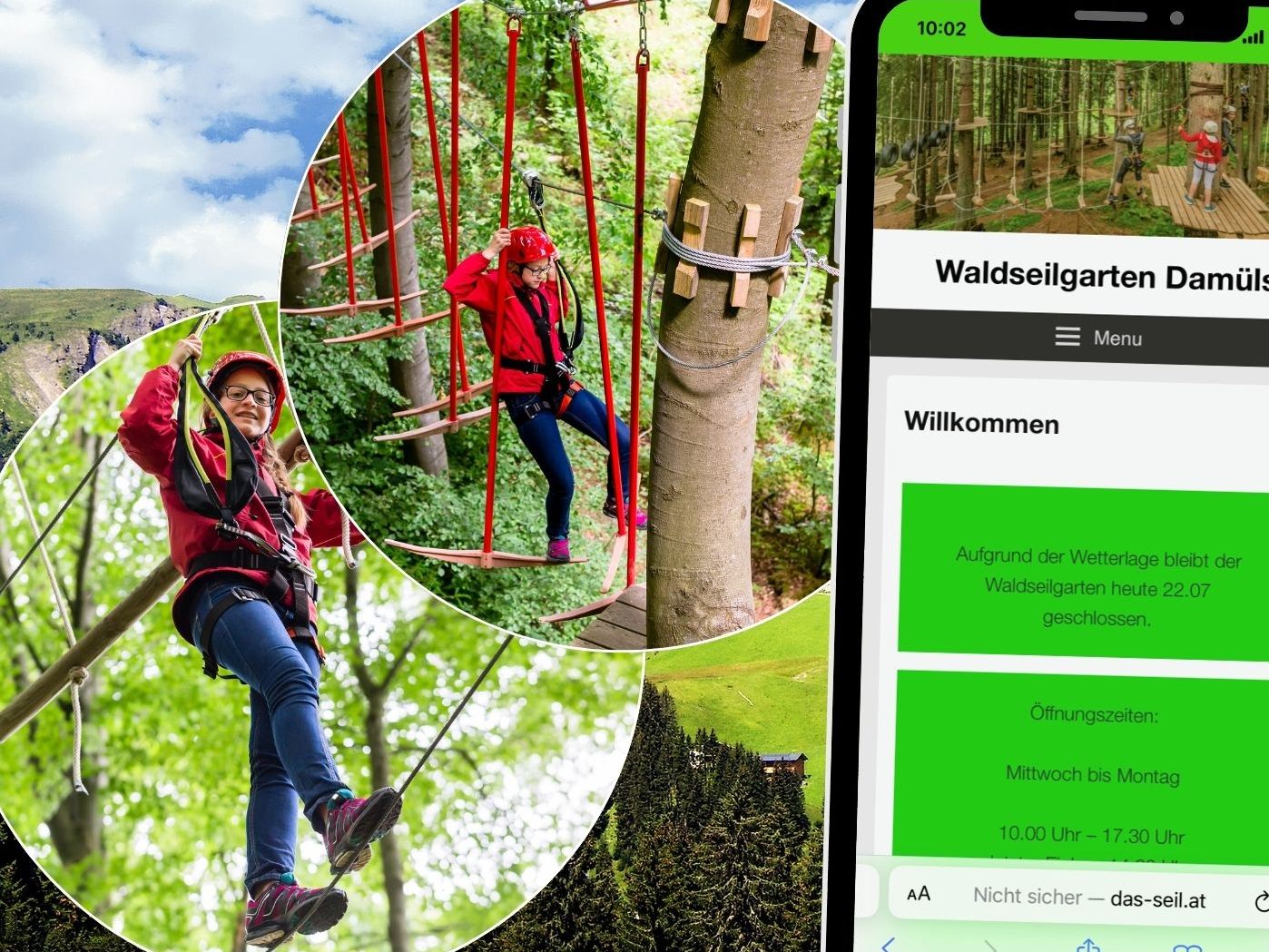 Der Waldseilgarten Damüls im Bregenzerwald bietet ein abwechslungsreiches Freizeiterlebnis
