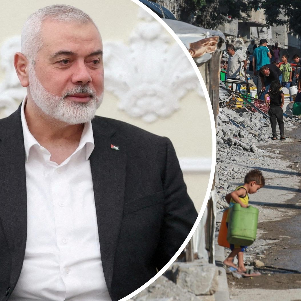 Ismail Haniyeh (l.), Chef des Hamas-Politbüros, hat internationale Vermittler darüber informiert, dass die Verhandlungen über eine Waffenruhe abgebrochen werden.