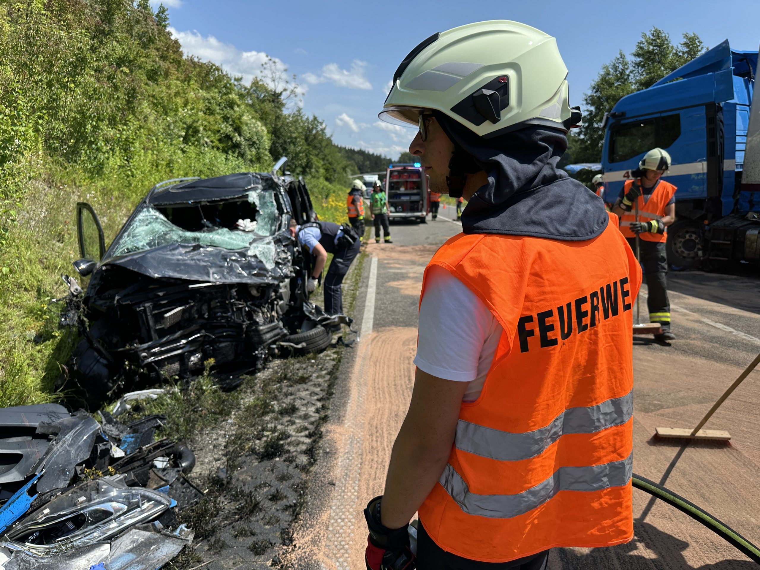 Schwerer Verkehrsunfall auf der B31.