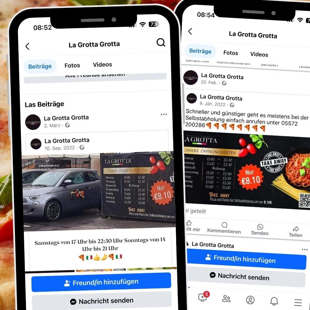 La Grotta verwöhnt hungrige Dornbirner mit schneller Lieferung und italienischen Leckerbissen.