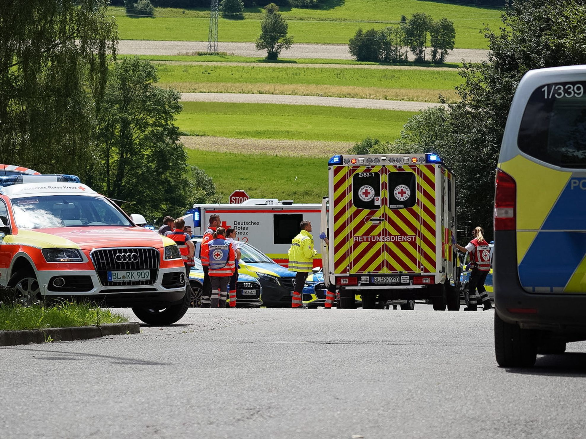 Großaufgebot der Polizei in Lautlingen.