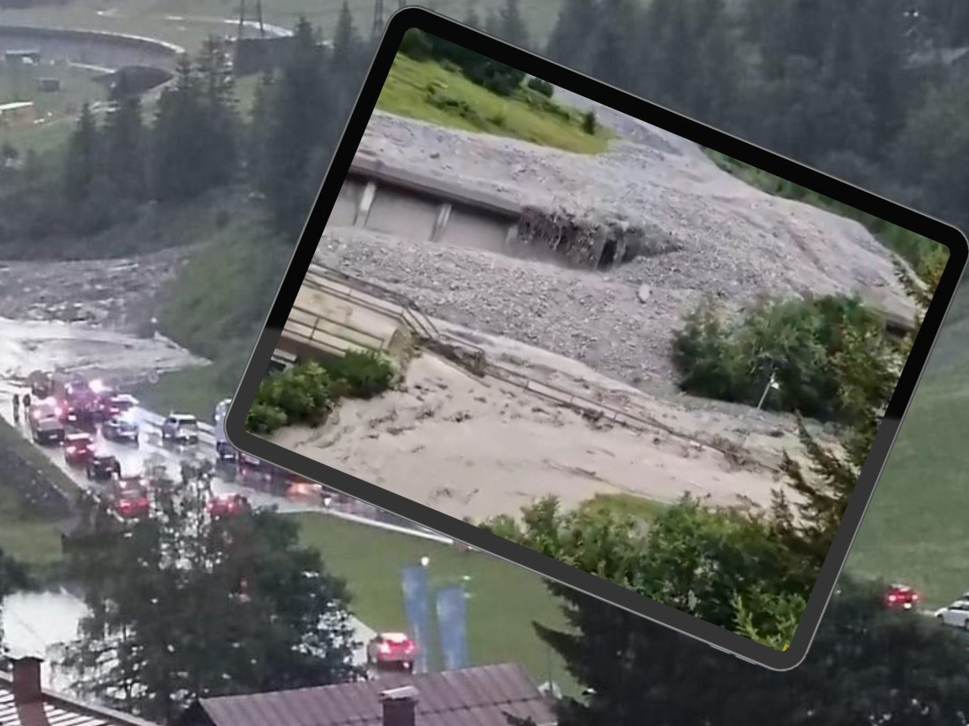 Ein Murenabgang blockiert derzeit die Straßenverbindung über den Arlberg nach Tirol. Ein Murenabgang blockiert derzeit die Straßenverbindung über den Arlberg nach Tirol.