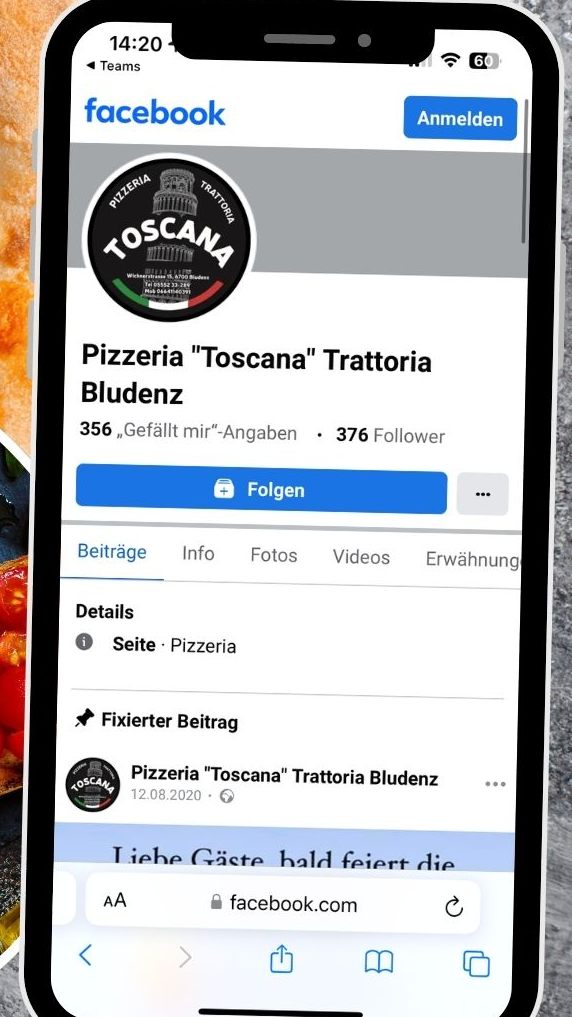 Mit der Pizzeria Toscana erreicht Sie die Essenz italienischer Kochkunst.