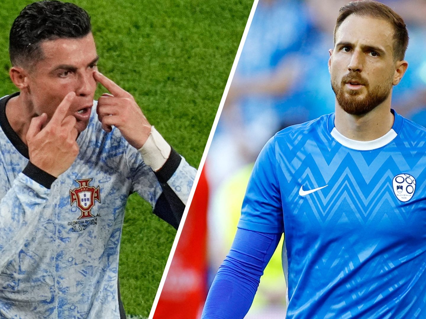 Das entscheidende Duell in diesem Achtelfinale? Cristiano Ronaldo (l.) gegen Jan Oblak (r.).