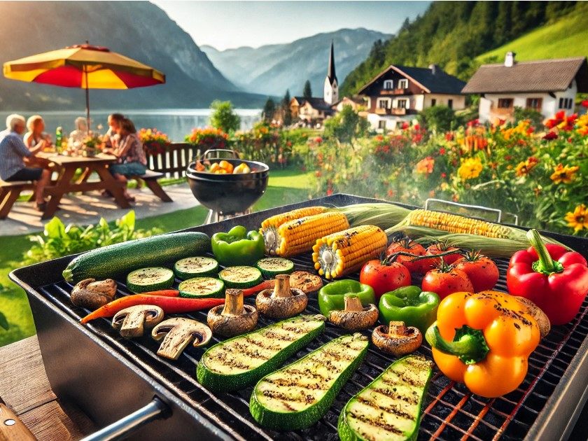 In Österreich kommt am liebsten Gemüse auf den Grill. (Symbolbild mit KI erstellt)