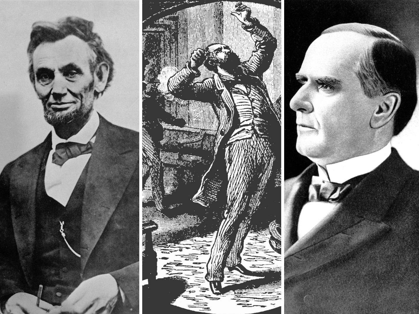 Vier US-Präsidenten überlebten die Anschläge auf sie nicht: Lincoln, Garfield, McKinley und Kennedy (v.l.n.r.) Vier US-Präsidenten überlebten die Anschläge auf sie nicht: Lincoln, Garfield, McKinley und Kennedy (v.l.n.r.)