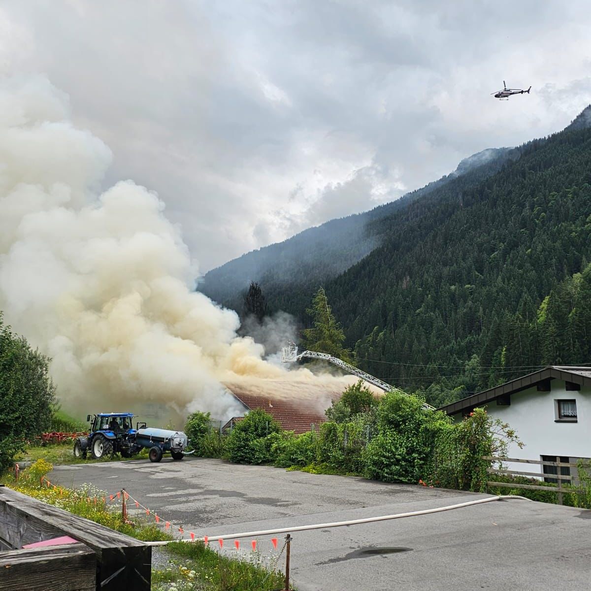 Dachstuhlbrand in St. Gallenkirch.