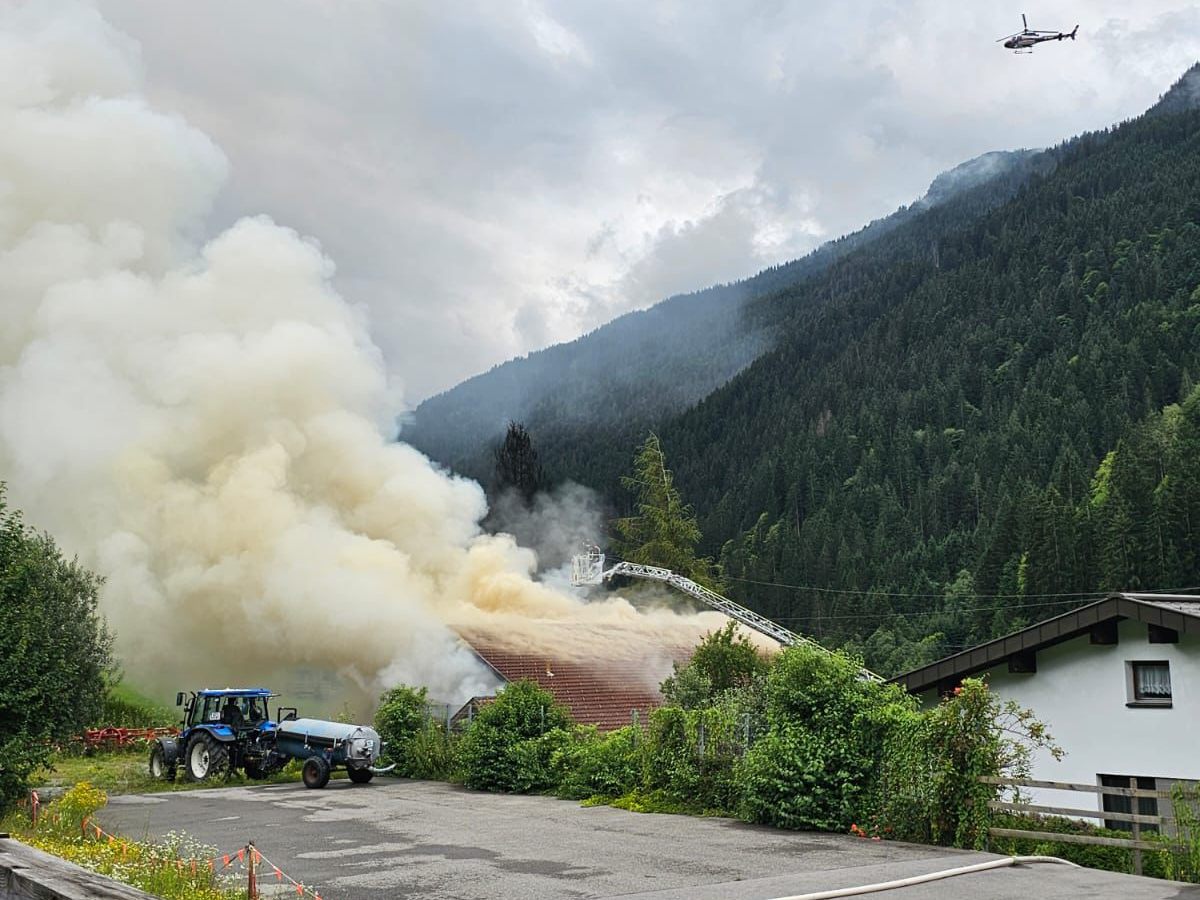 Dachstuhlbrand in St. Gallenkirch.