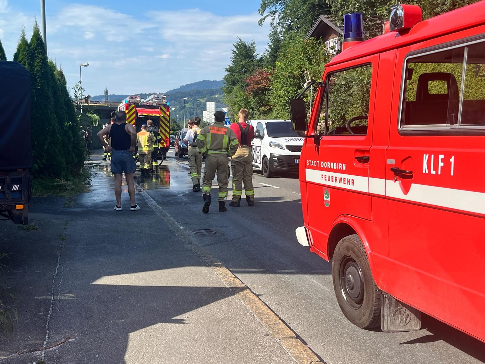 Einsatz für die Feuerwehr in Dornbirn. Einsatz für die Feuerwehr in Dornbirn.
