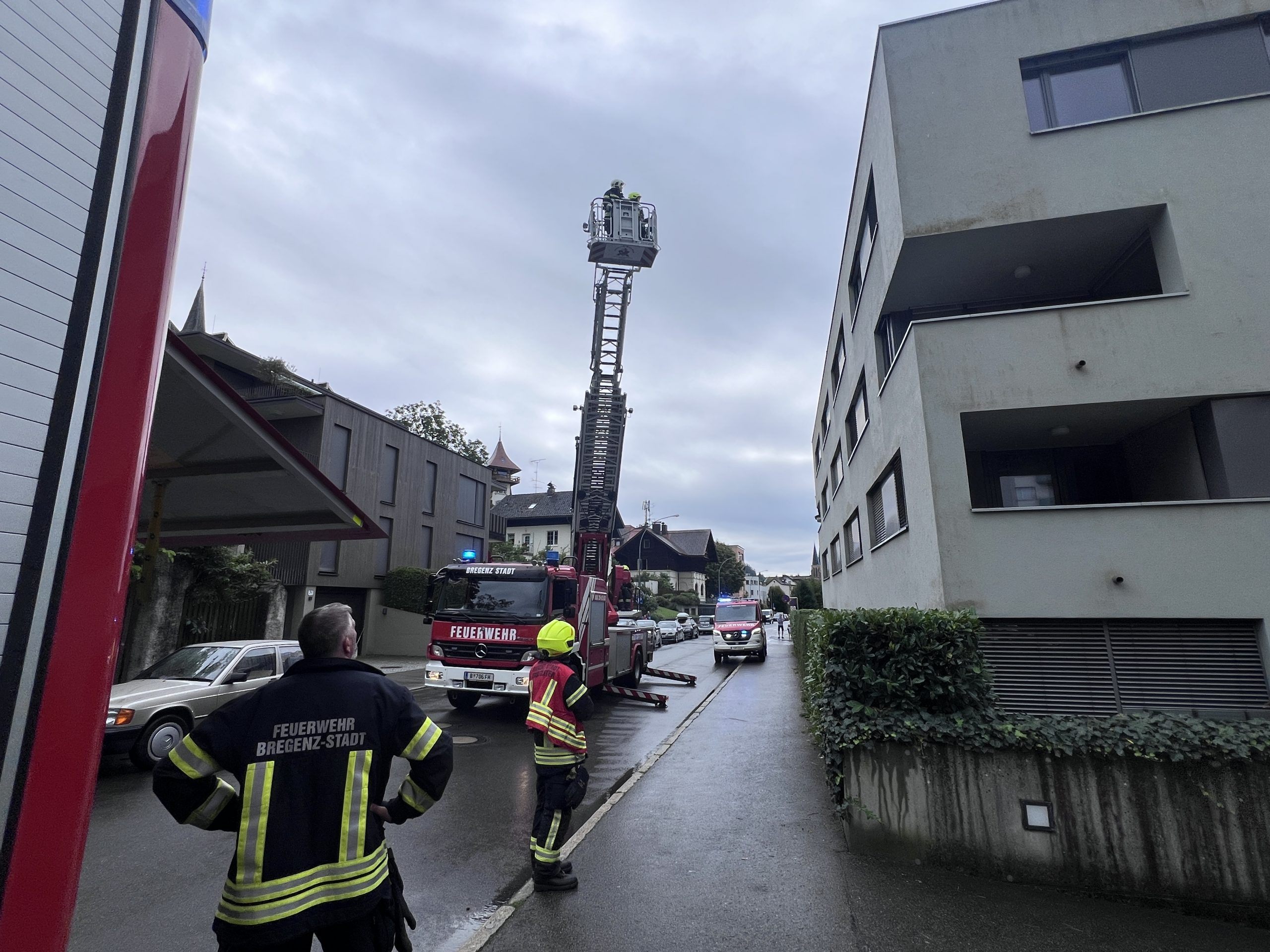 Feuerwehreinsatz in der Bregenzer Belruptstraße.