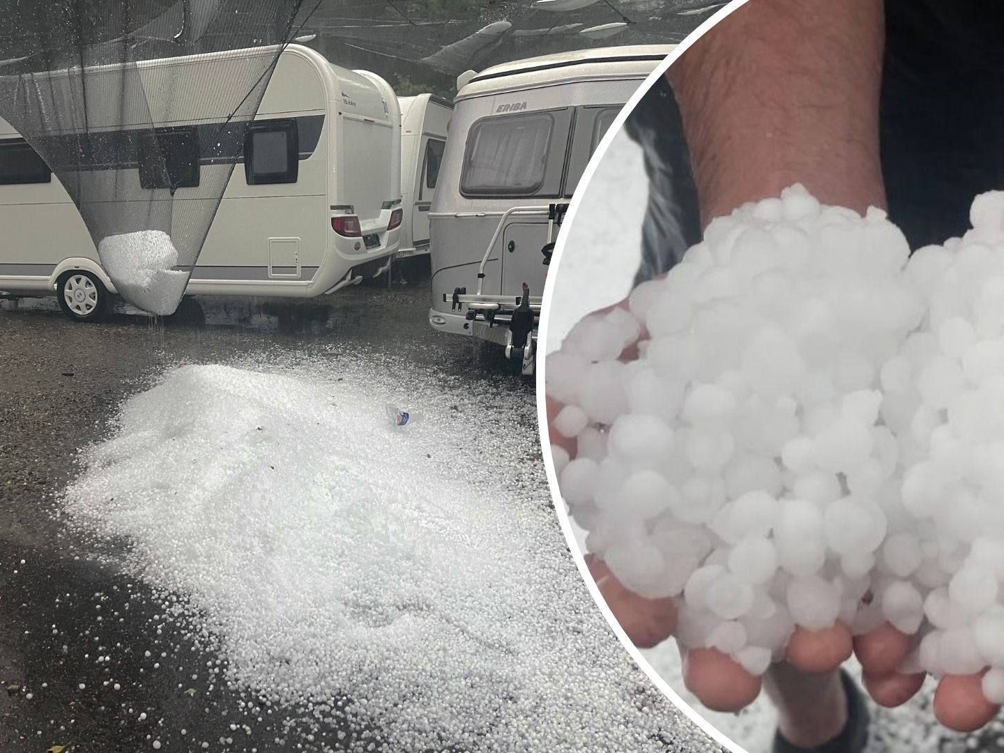Hagel zerstört 120 Wohnwagen - Hunderttausende Euro Schaden!