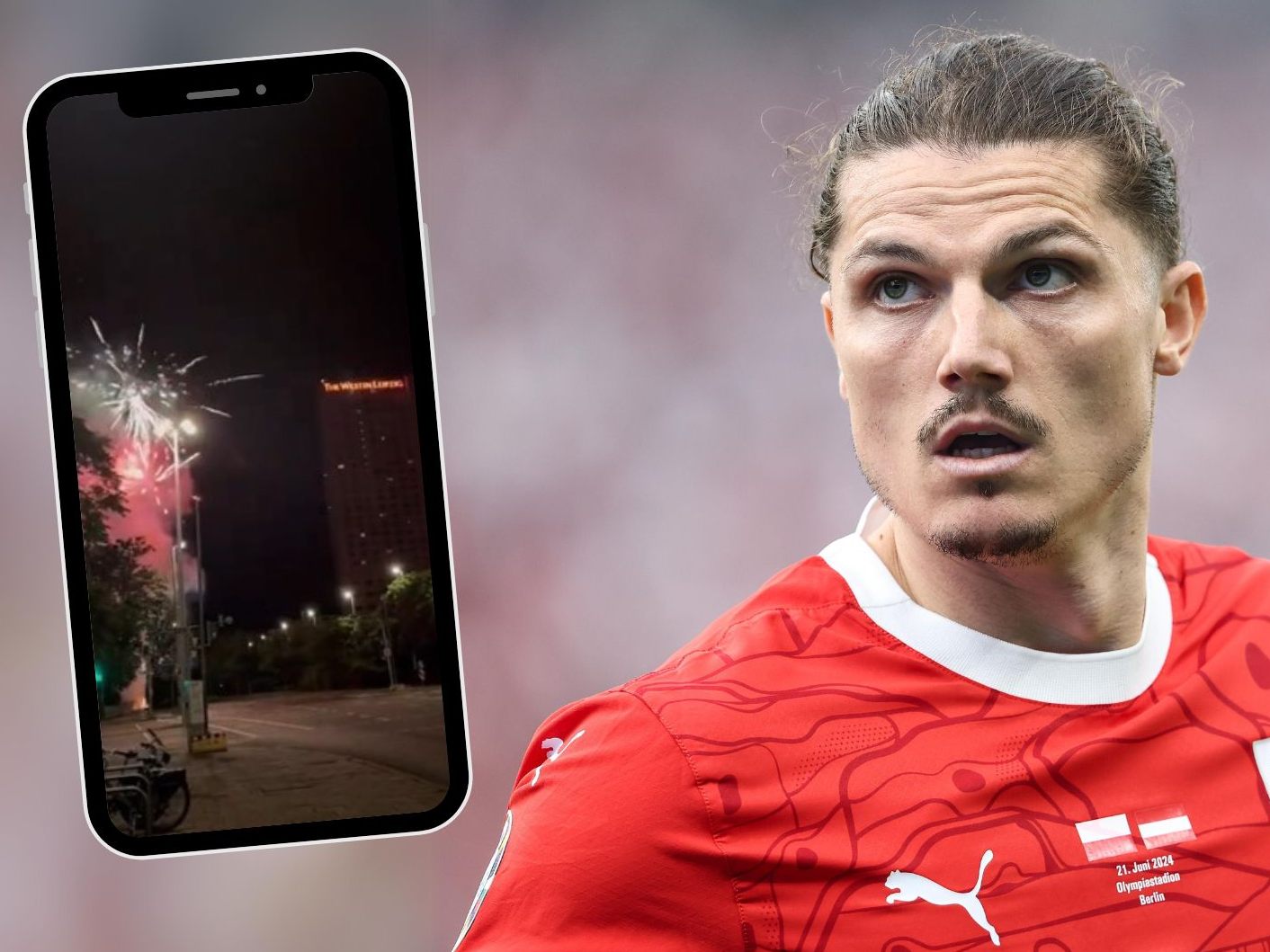 Türkische Fans zündeten Feuerwerk vor ÖFB-Hotel. Türkische Fans zündeten Feuerwerk vor ÖFB-Hotel.