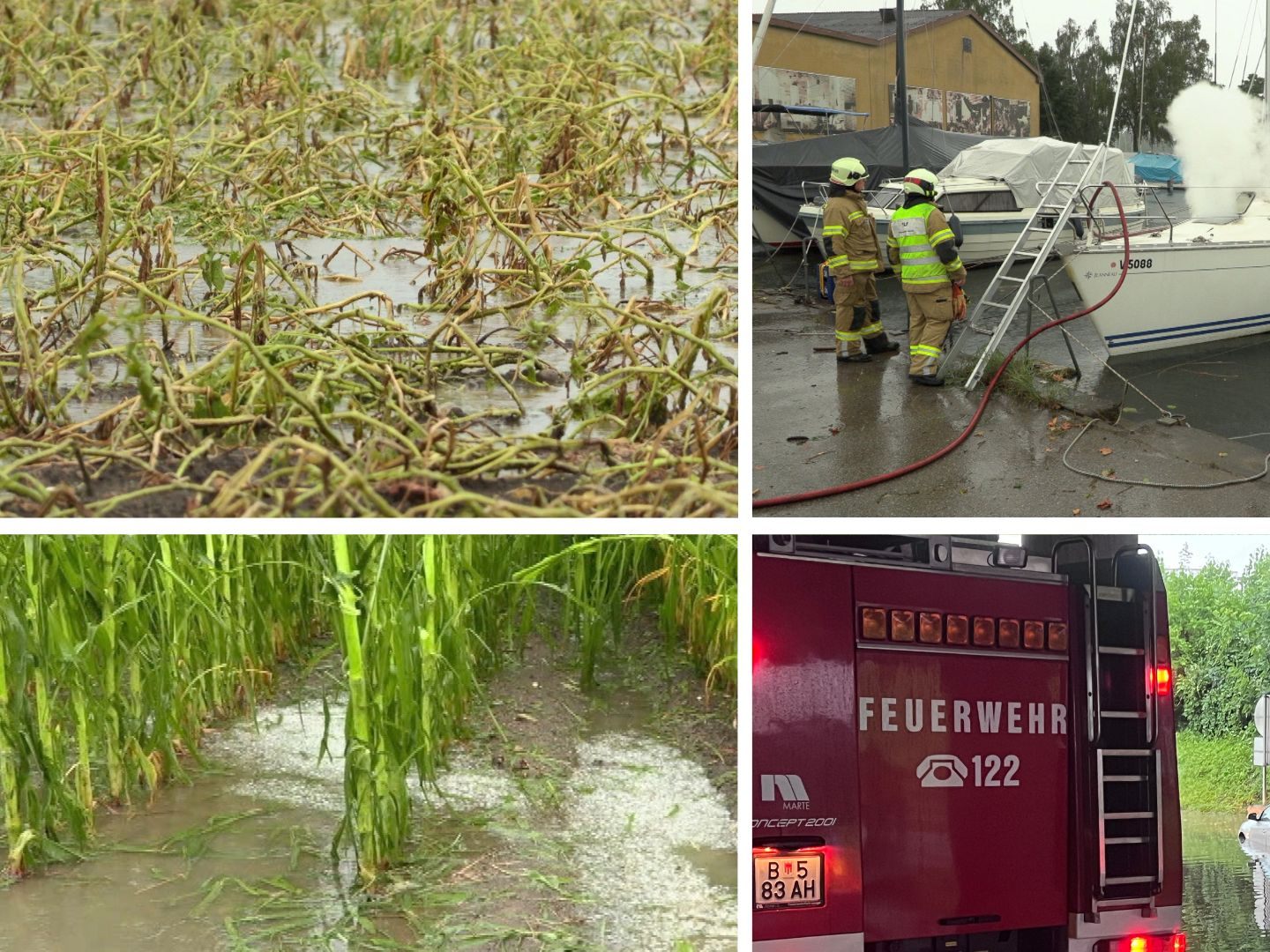Zahlreiche Feuerwehreinsätze am Freitagabend - Schäden in der Landwirtschaft