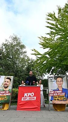 Die KPÖ startet mit ihren ersten Plakaten in den Wahlkampf.