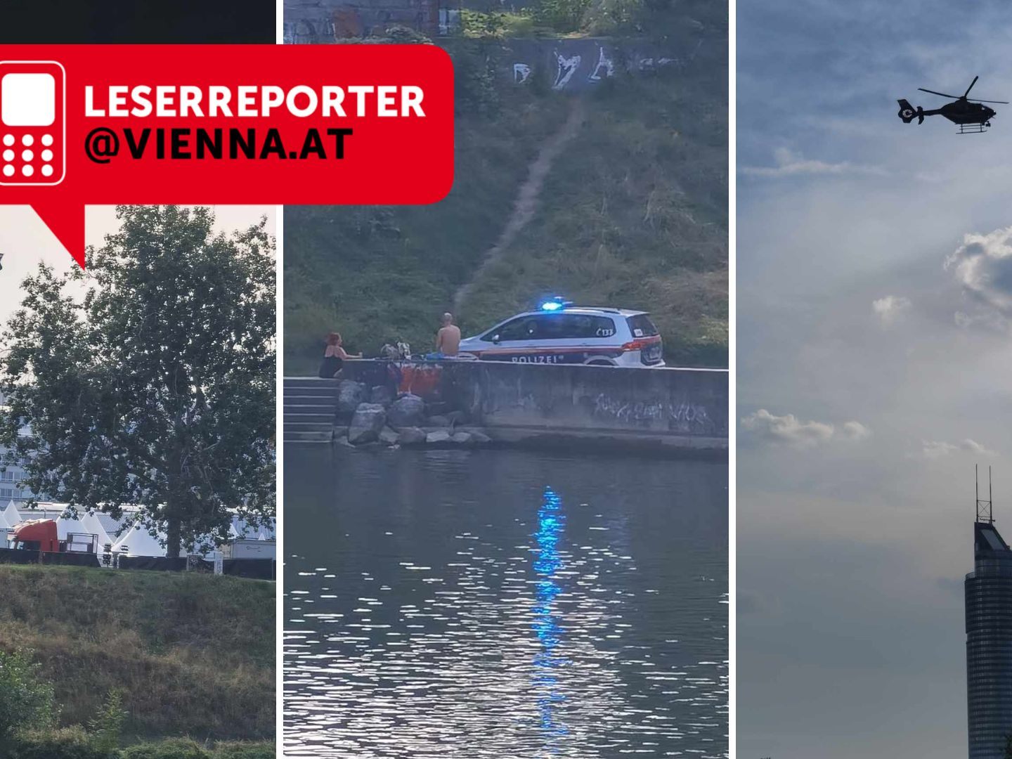 Ein Mann soll in die Neue Donau gesprungen sein, was eine Suchaktion auslöste.