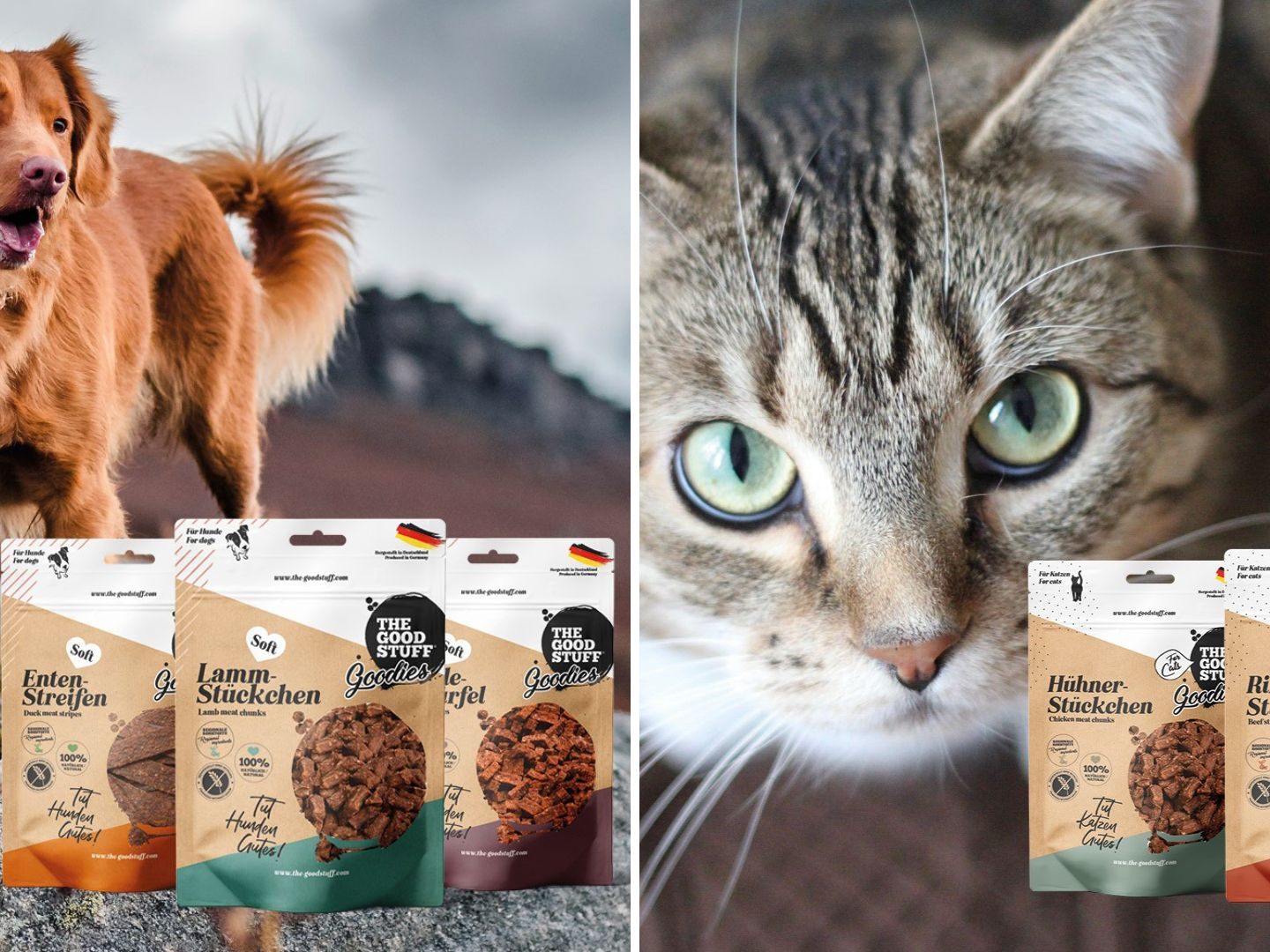 THE GOODSTUFF launcht neue Leckerlis für Hunde und Katzen.