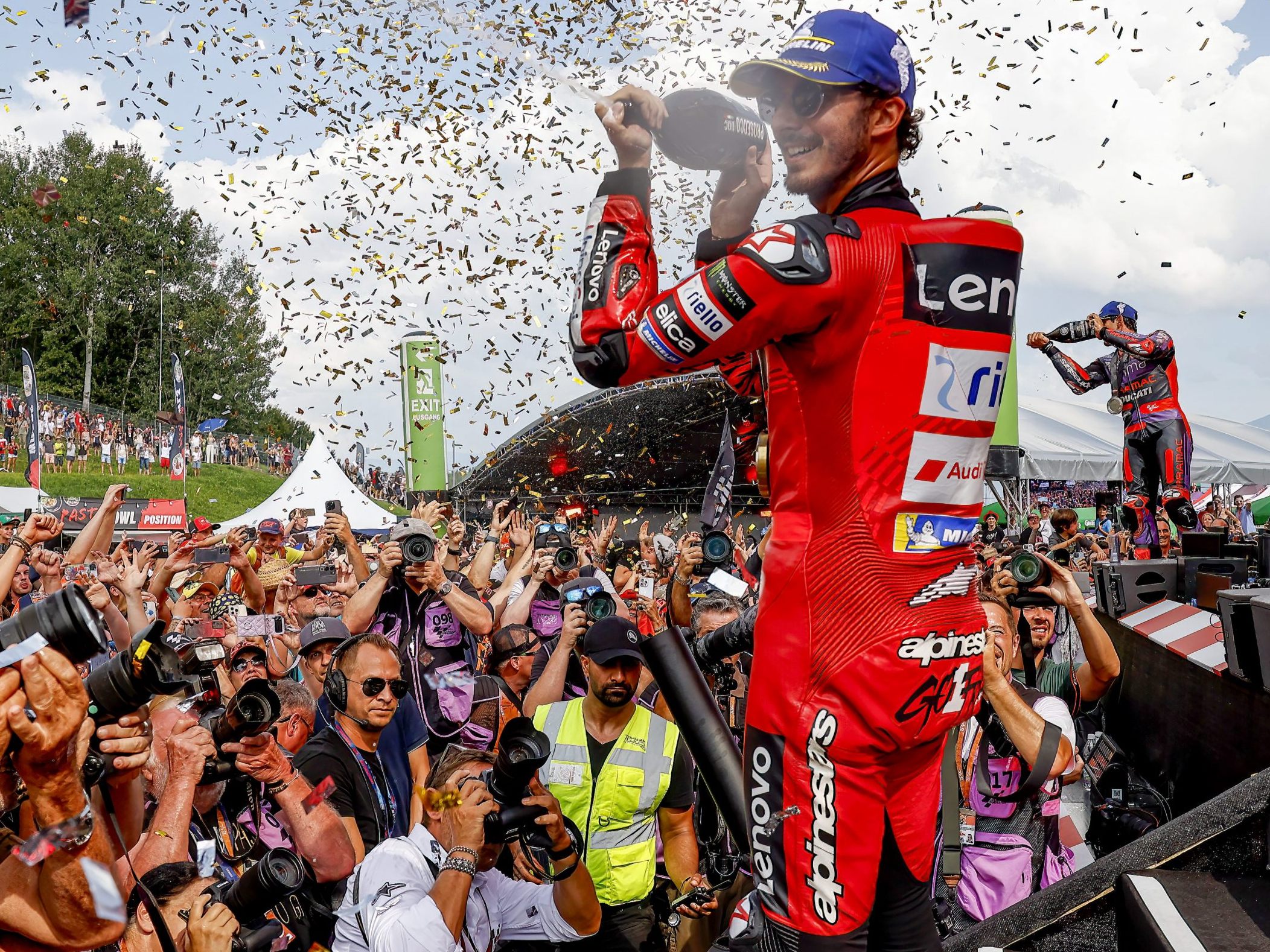 Bagnaia in Spielberg wieder voran. Bagnaia in Spielberg wieder voran.
