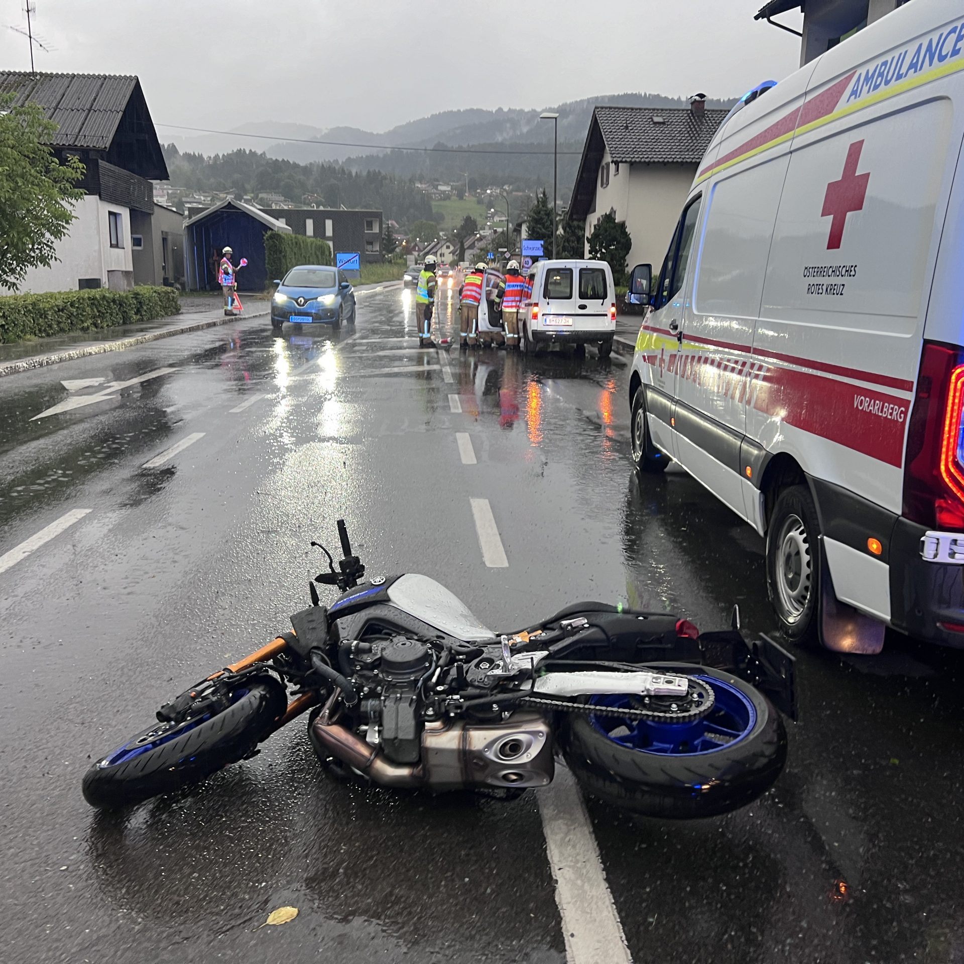 Einsatz nach Unfall in Wolfurt