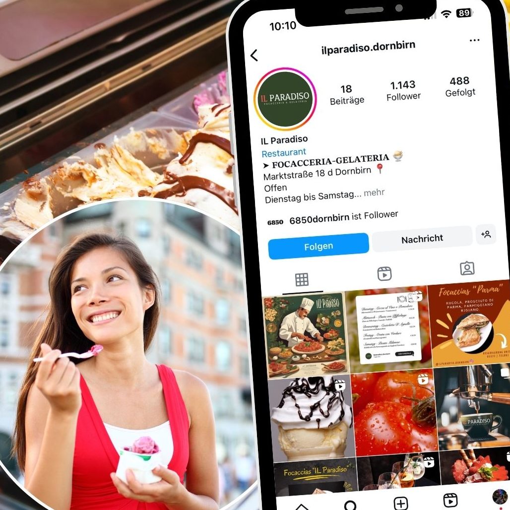 Mitten im Herzen von Dornbirn lockt das IL Paradiso Liebhaber von cremigem, hausgemachtem Gelato an.