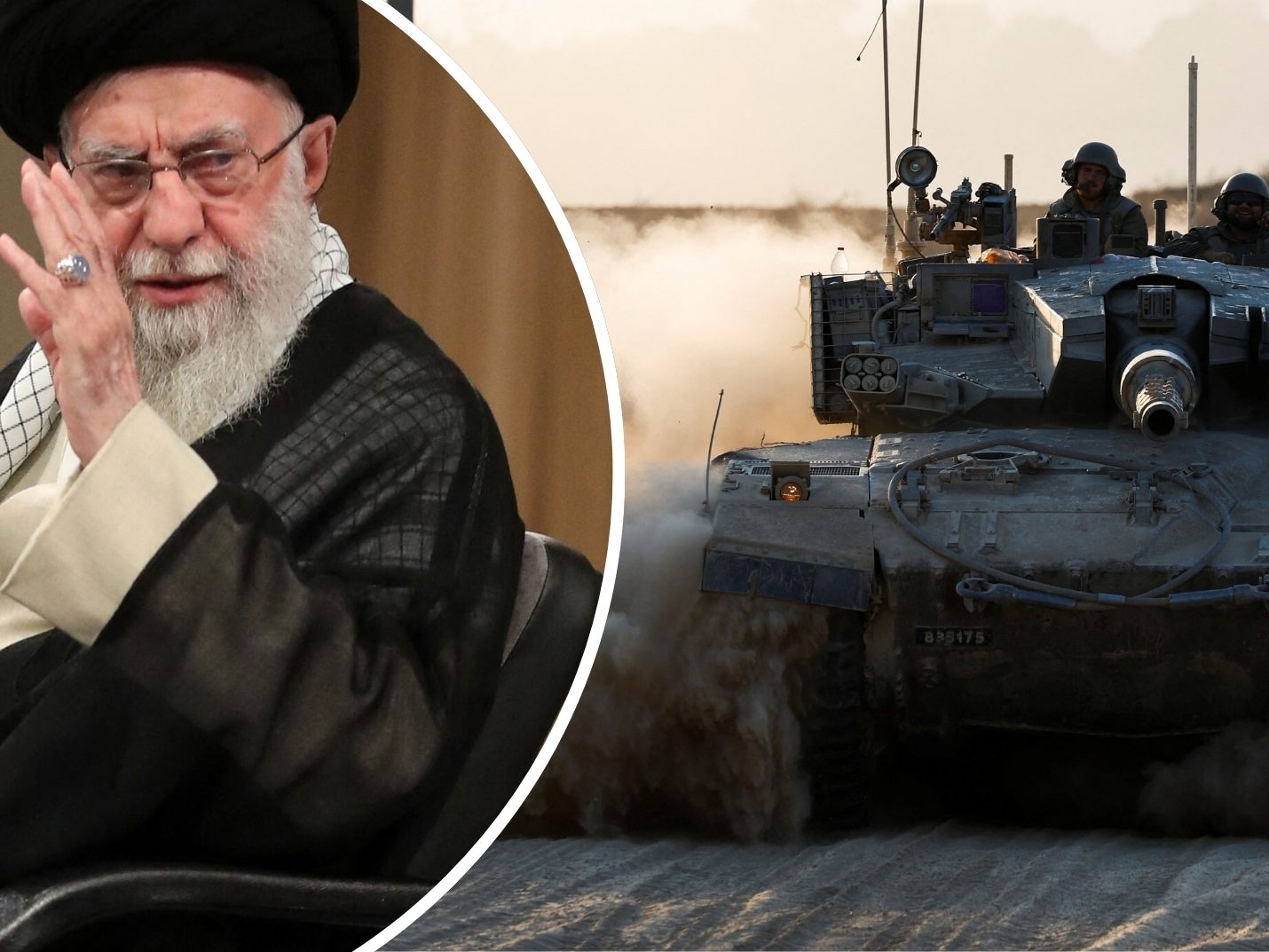 Ayatollah Khamenei (l.) droht Israel seit Wochen mit einem Angriff.