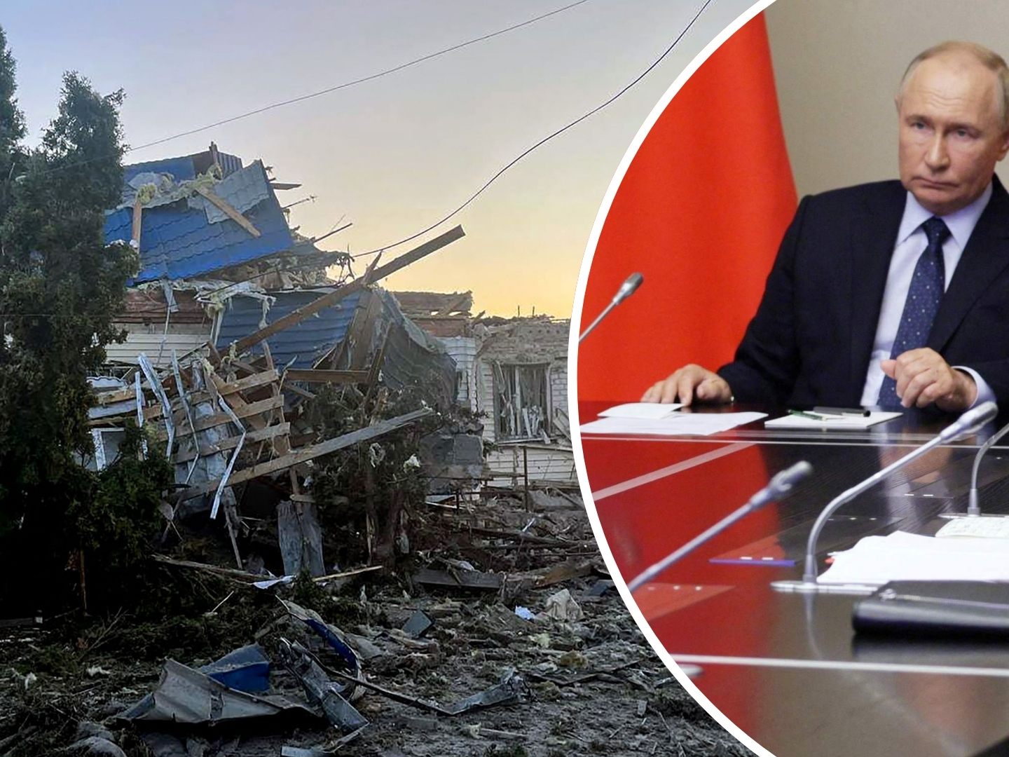 Fünf Tote und 24 Verletzte, einige davon Kinder - Putin (r.) wirft Ukraine "große Provokation" vor. Fünf Tote und 24 Verletzte, einige davon Kinder - Putin (r.) wirft Ukraine "große Provokation" vor.