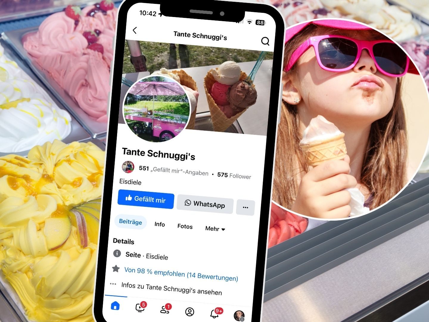 Direkt am Alten Rhein hat sich ein ganz besonderer Ort für Eisliebhaber etabliert: Tante Schnuggi’s Eisfahrrad. Direkt am Alten Rhein hat sich ein ganz besonderer Ort für Eisliebhaber etabliert: Tante Schnuggi’s Eisfahrrad.