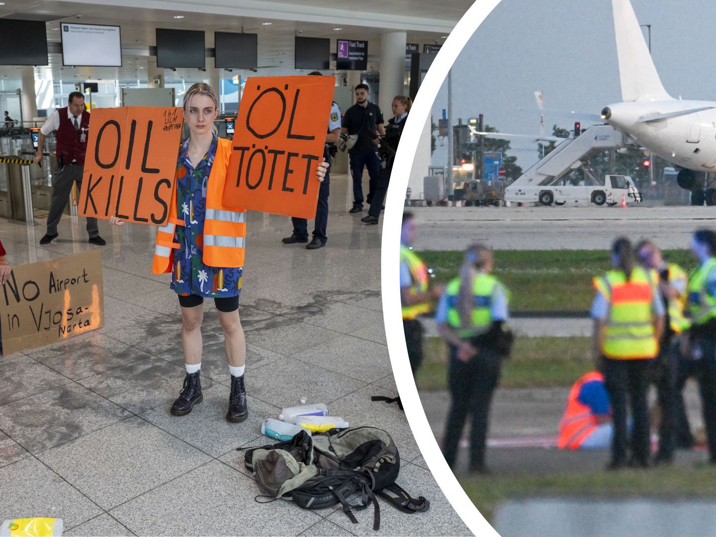 "Letzte Generation" mit Protestaktionen auf mehreren deutschen Flughäfen "Letzte Generation" mit Protestaktionen auf mehreren deutschen Flughäfen