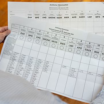 Stimmzettel für die Nationalratswahl