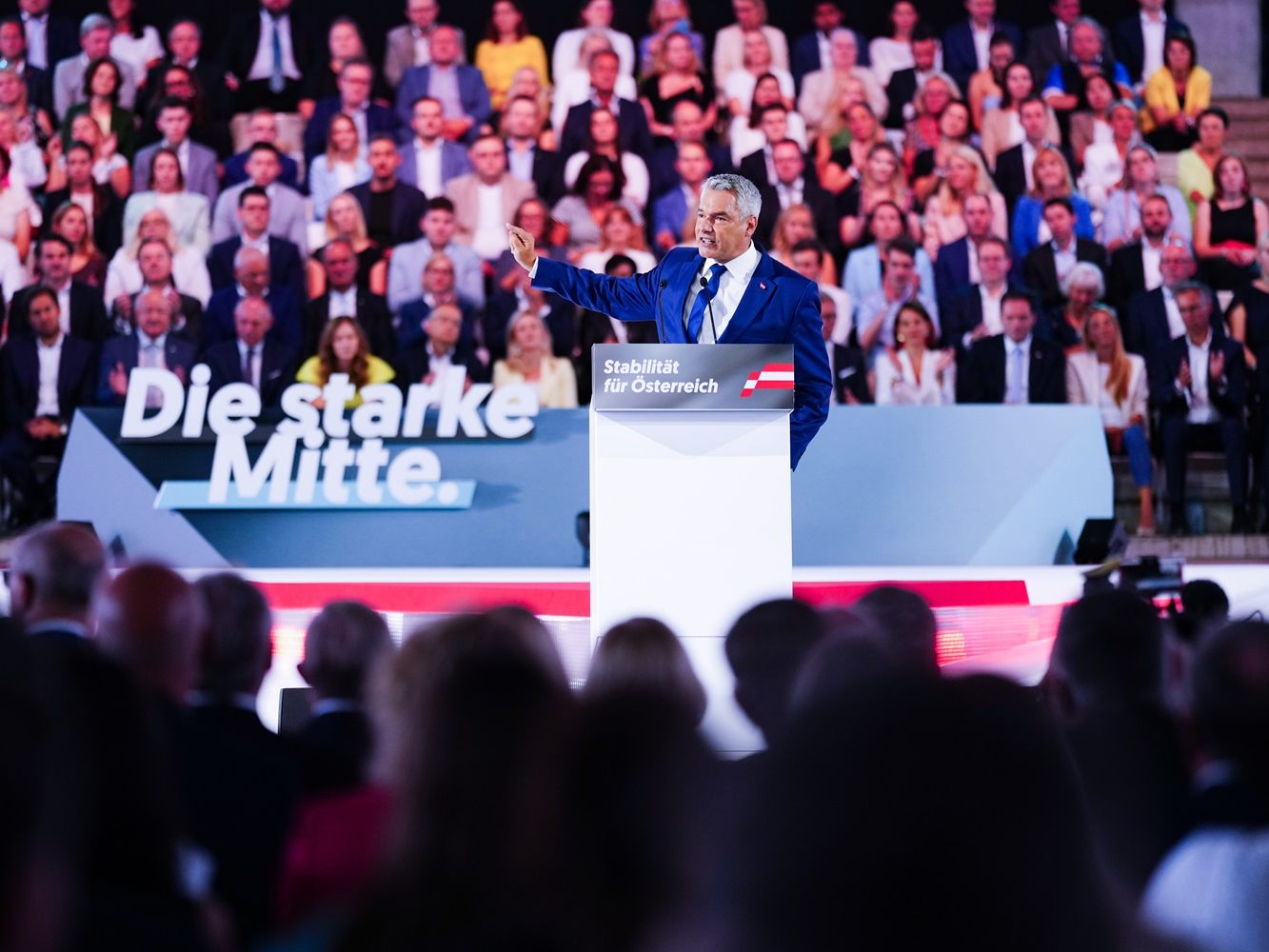 Nehammer beim ÖVP-Wahlkampfauftakt vor der Nationalratswahl.