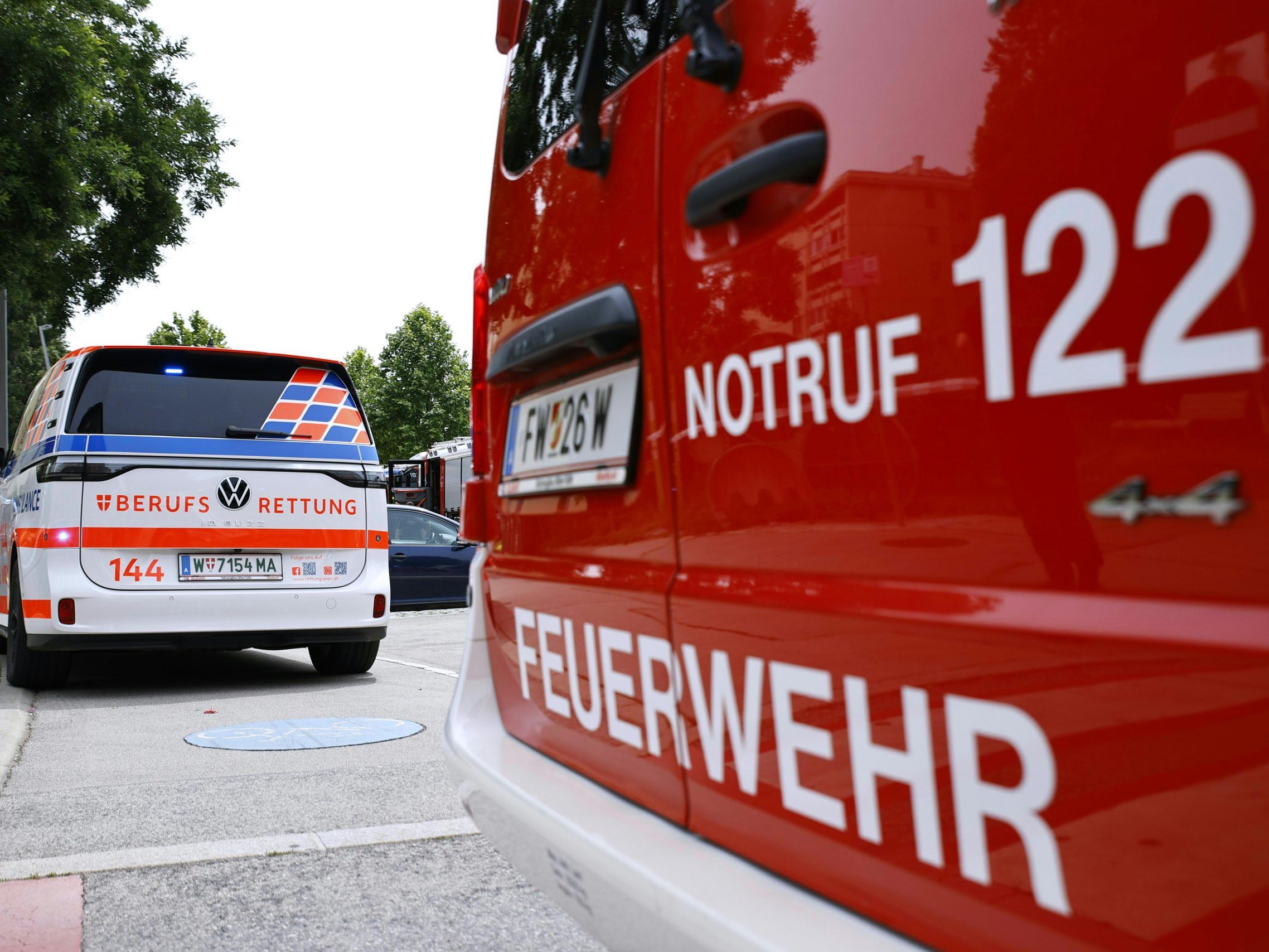 Feuerwehreinsatz in Wien-Donaustadt.