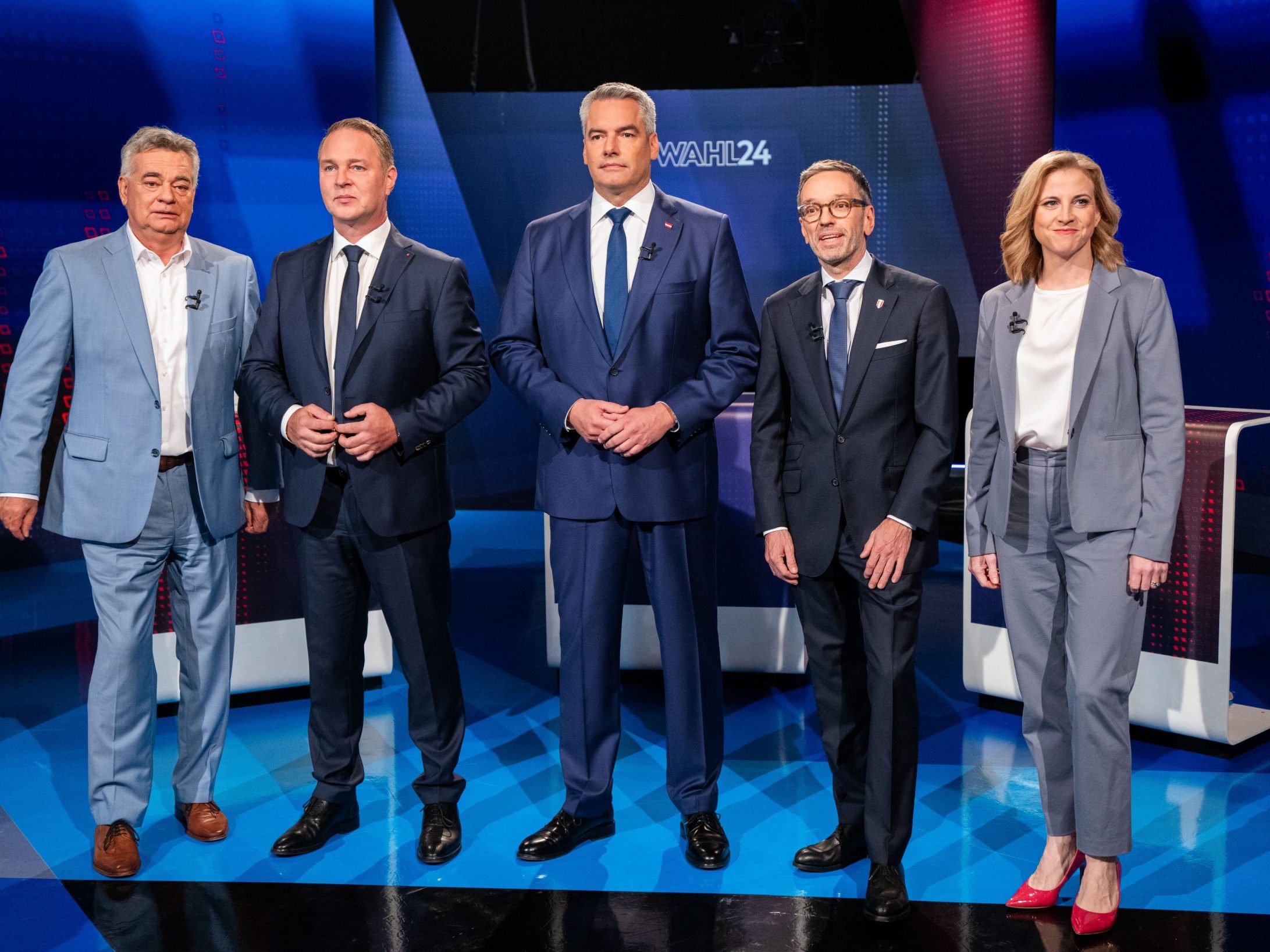 ORF-"Elefantenrunde" mit allen Spitzenkandidaten der Parteien im Parlament.