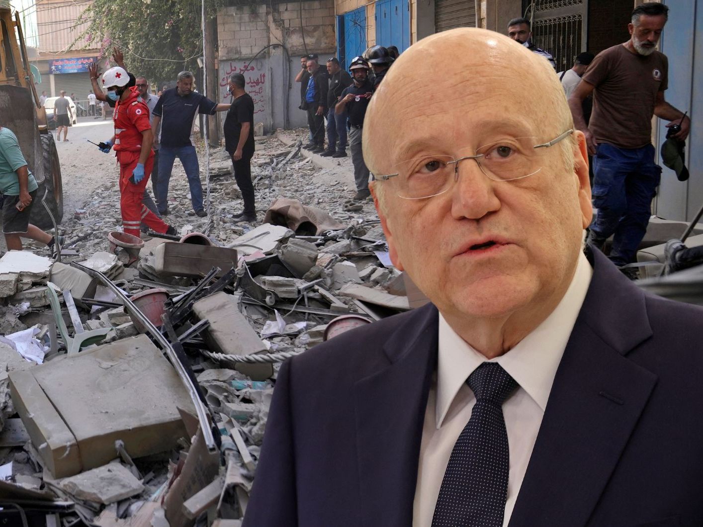 Laut dem Libanon-Premier Najib Mikati sind bis zu eine Million Vertriebene möglich. Laut dem Libanon-Premier Najib Mikati sind bis zu eine Million Vertriebene möglich.