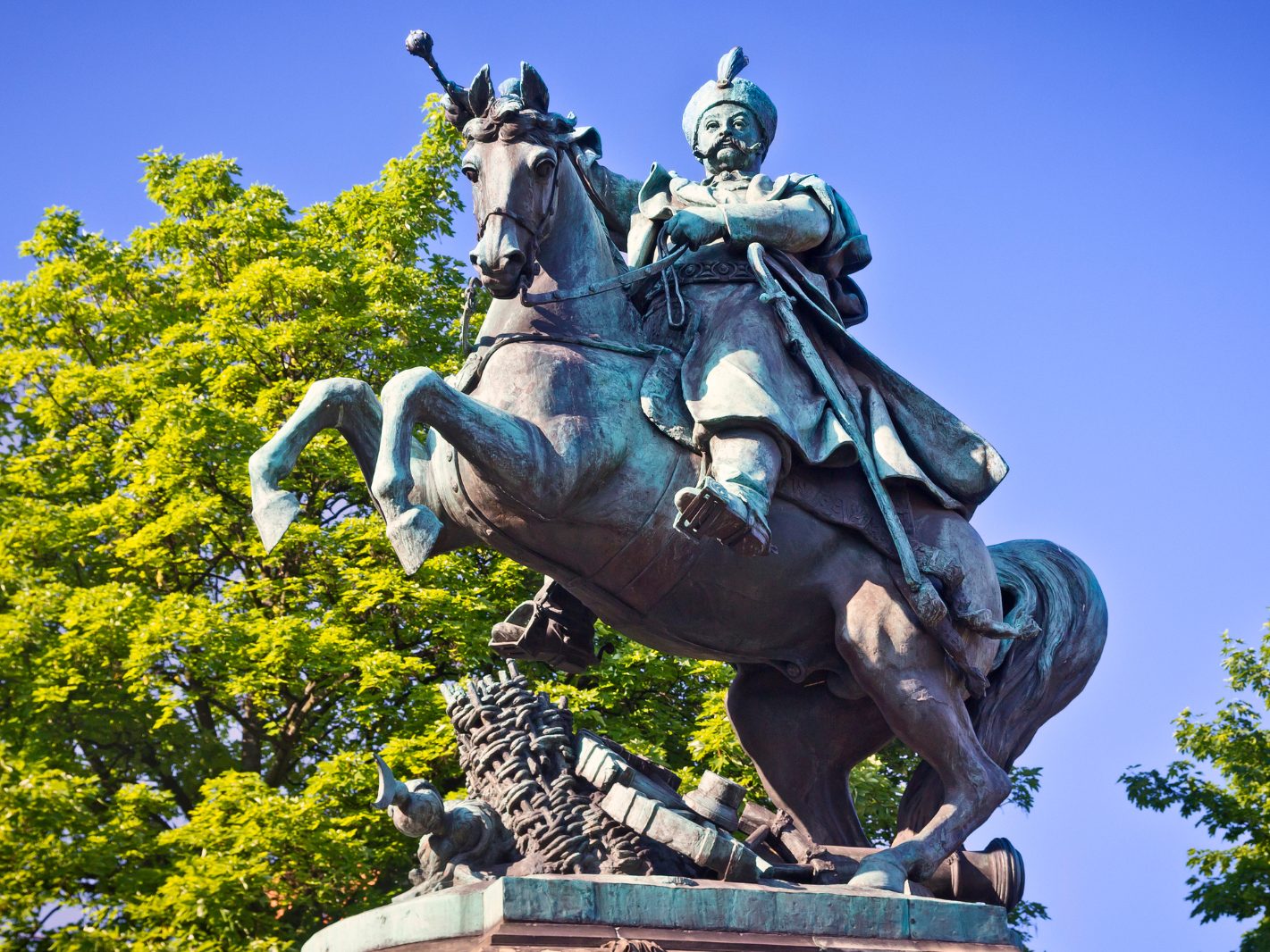 Eine Statue von Jan III. Sobieski in Polen. Eine Statue von Jan III. Sobieski in Polen.