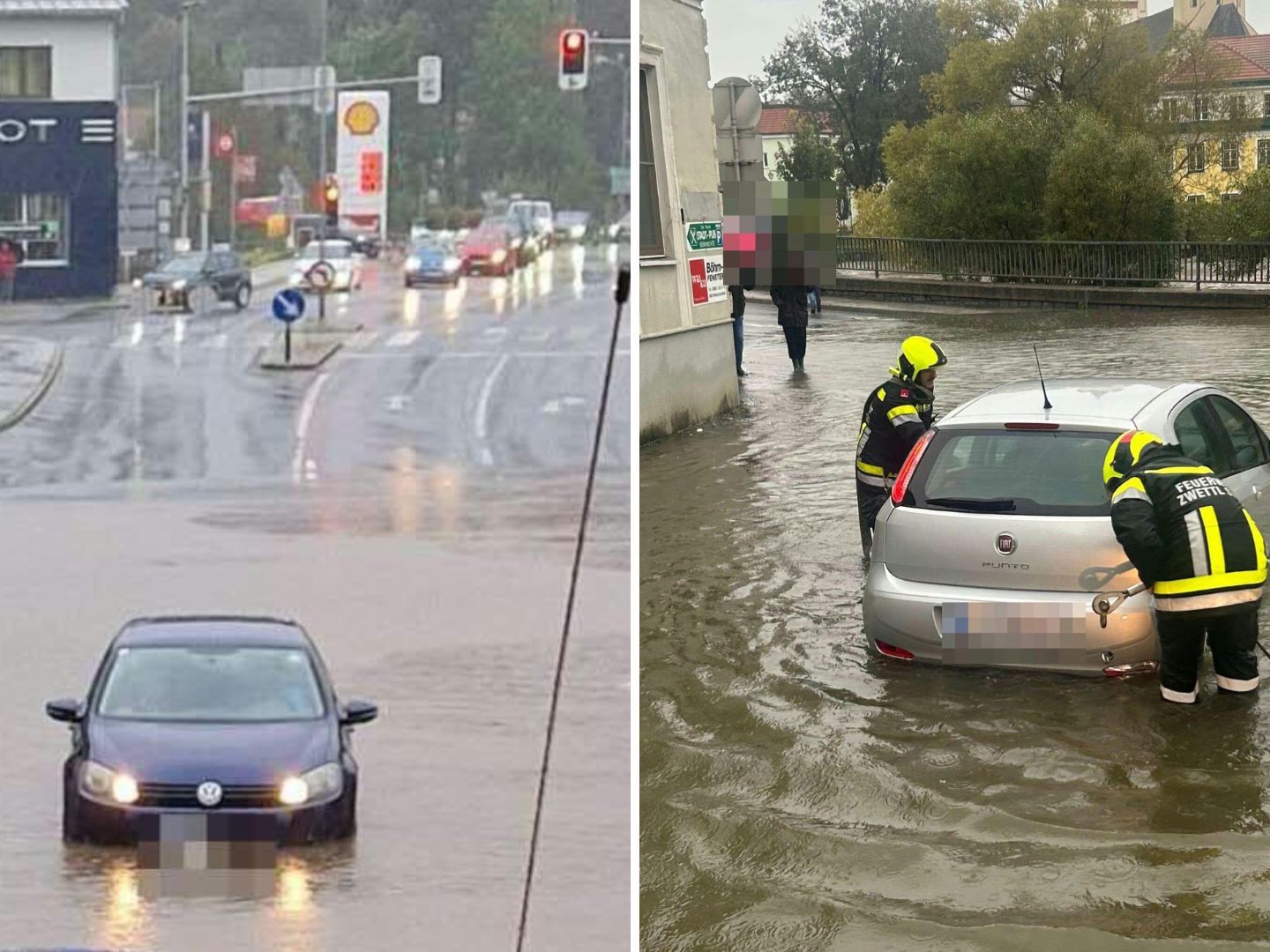 Überflutungen in Zwettl.
