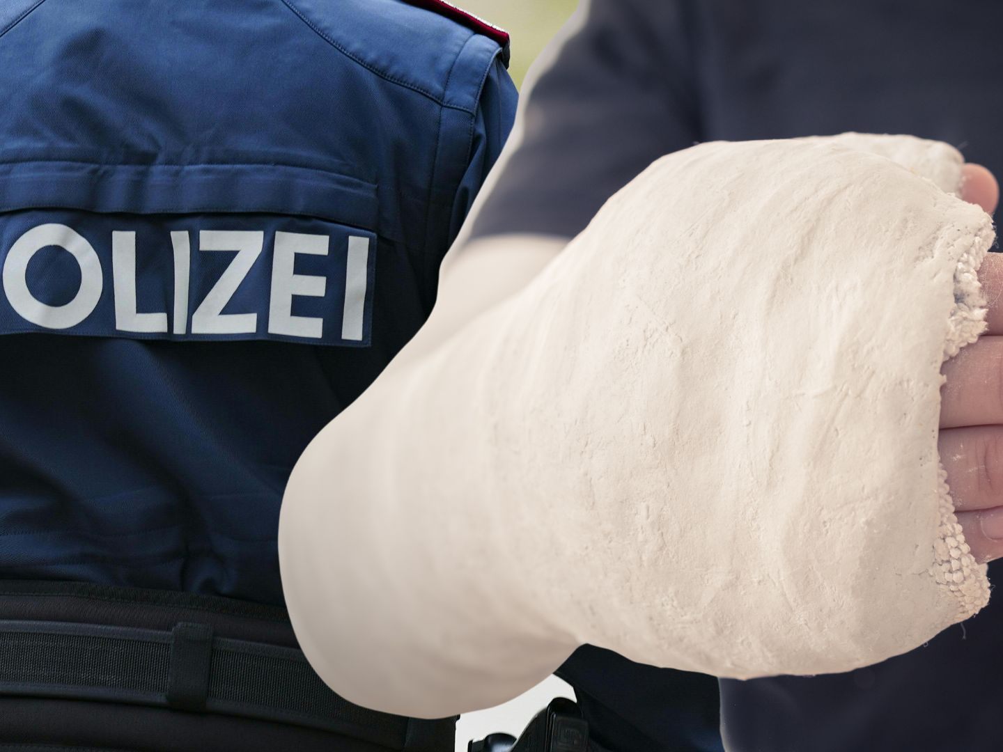 Ein Polizeieinsatz endete für einen Beamten mit einem Bruch. Ein Polizeieinsatz endete für einen Beamten mit einem Bruch.