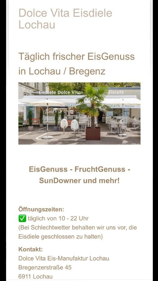 Die Dolce Vita Eisdiele in Lochau ist mehr als nur eine Eisdiele – sie ist ein Ort voller Tradition und Genuss.