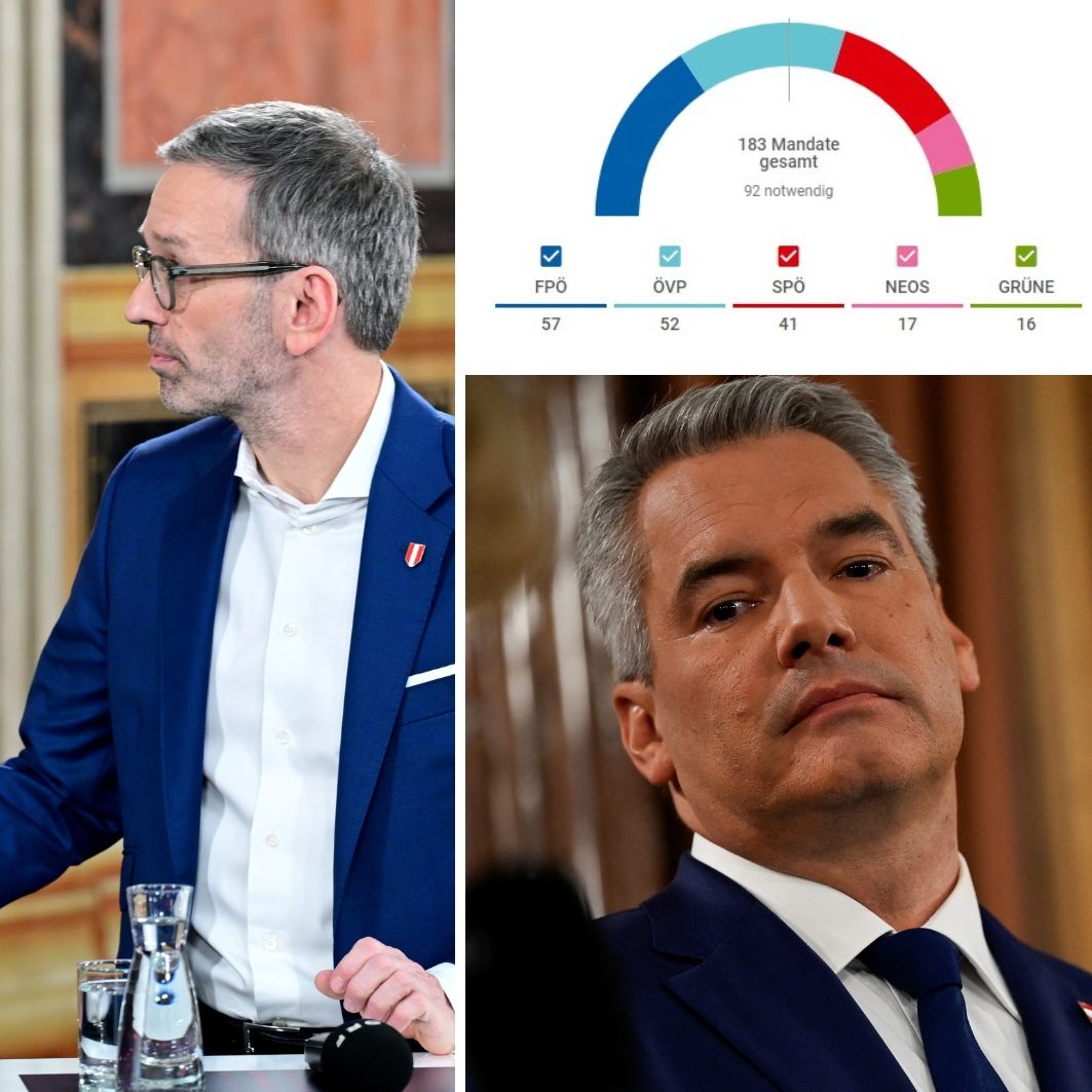 ÖVP und SPÖ schwach, Grüne und NEOS etwa gleichauf - Das geht sich als Koalition aus.