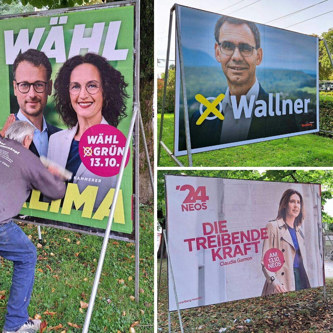 Die Parteien in Vorarlberg plakatierten rasch um