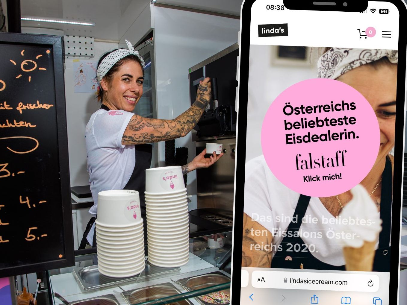 Neben den beliebten Eisdesserts sorgen die Lindomaten, rund um die Uhr verfügbare Eisautomaten, für Abwechslung.
