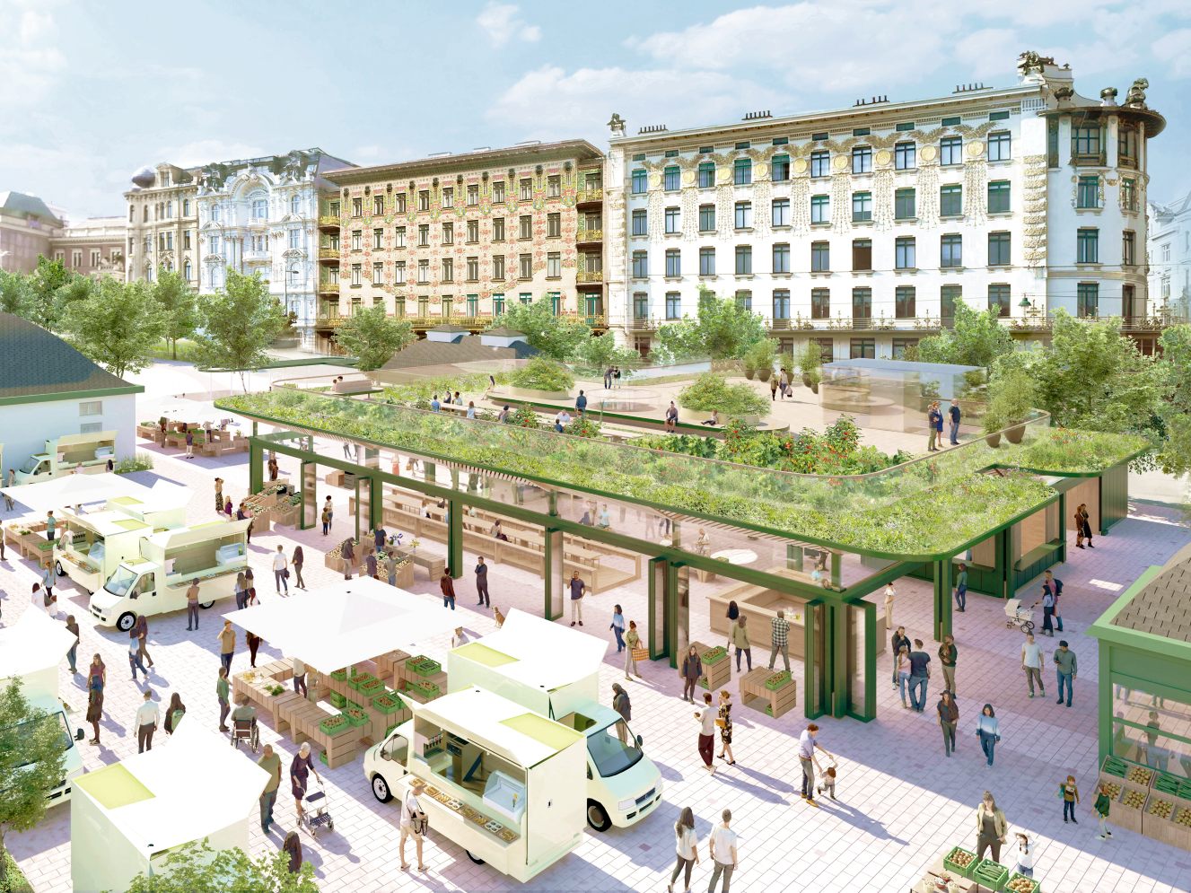 Die Parkplatz-Umgestaltung beim Naschmarkt hat begonnen. Die Parkplatz-Umgestaltung beim Naschmarkt hat begonnen.
